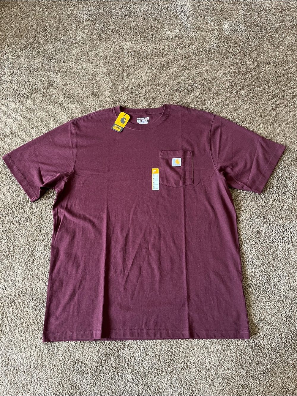 Carhartt Men’s Loose Fit Pocket T-Shirt XL Tall Burgundy NWT